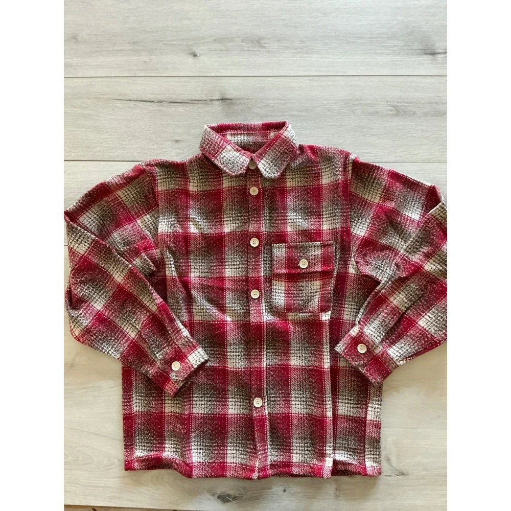 COLE HENRY Red Plaid Flannel Long Sleeve Button Up Shirt Size L New In Packaging - Picture 2 of 4